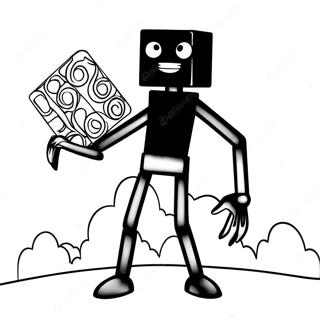 Enderman Na Hawak Ang Block Na Pahina Ng Kulay 111270-47666