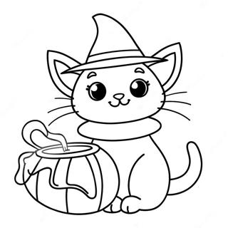 Pahina Ng Kulay Ng Kaakit Akit Na Witch Na Kuting 112729 48810