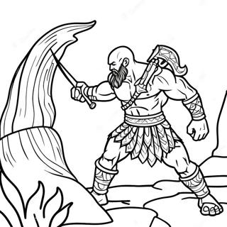 Diyos Ng Digmaan Epikong Eksena Ng Labanan Pahina Ng Kulay 112781 48851