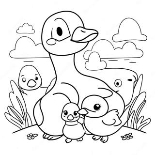 Cute Na Pamilya Ng Gansa Pahina Ng Kulay 113012-49144