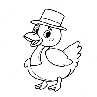 Nakakatawang Gansa Na May Sombrero Pahina Ng Kulay 113013-49146