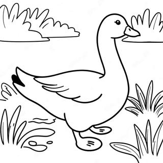 Gansa Na Nagsiswimming Sa Isang Lawa Pahina Ng Kulay 113014-49151