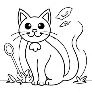 Pahina Ng Kulay Ng Nakakatakot Na Itim Na Pusa Ng Halloween 113243-49323