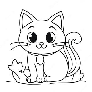 Pahina Ng Kulay Ng Nakakatakot Na Itim Na Pusa Ng Halloween 113243-49324