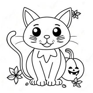 Pahina Ng Kulay Ng Masiglang Itim Na Pusa Ng Halloween 113244-49325