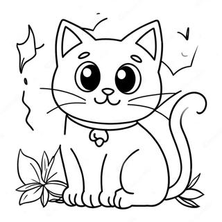 Pahina Ng Kulay Ng Masiglang Itim Na Pusa Ng Halloween 113244-49328