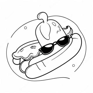 Nakakatawang Hot Dog Na May Salamin Pahina Ng Kulay Mga Pahina Ng Kulay