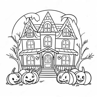 Nakakatakot Na Bahay Nakakatakot Na Halloween Coloring Pages