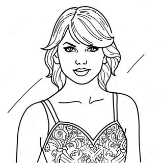 Pahina Ng Kulay Ni Taylor Swift Sa Kamangha Manghang Pulang Damit 114297-50141