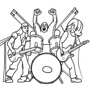 Rock Band Sa Entablado Pahina Ng Kulay 114815 50550