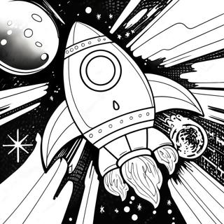 Futuristic Na Pahina Ng Kulay Ng Rocket Ship Sa Kalawakan 114944 50650