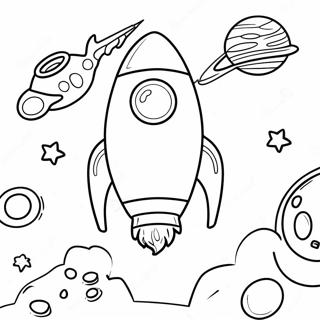 Pahina Ng Kulay Ng Rocket Ship Na May Mga Astronaut 114945 50655