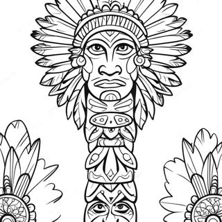 Pahina Ng Kulay Ng Totem Pole Ng Katutubong Amerikano 115536-51104