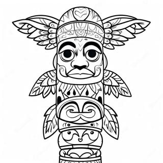 Makulay Na Pahina Ng Kulay Ng Totem Pole 115537-51106