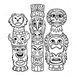 Pahina Ng Kulay Ng Totem Pole Ng Hayop 115539-51114