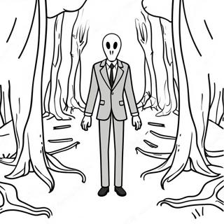 Nakakatakot Na Slenderman Sa Gubat Pahina Ng Kulay 115767-51281