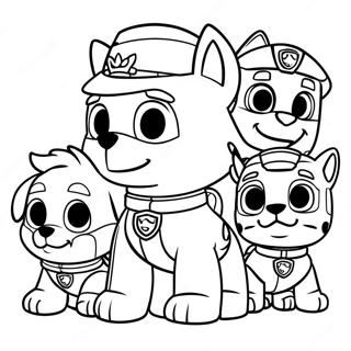 Rocky Paw Patrol Kasama Ang Mga Kaibigan Pahina Ng Kulay 116389-51765