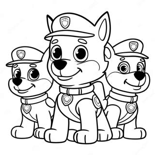Rocky Paw Patrol Kasama Ang Mga Kaibigan Pahina Ng Kulay 116389-51768