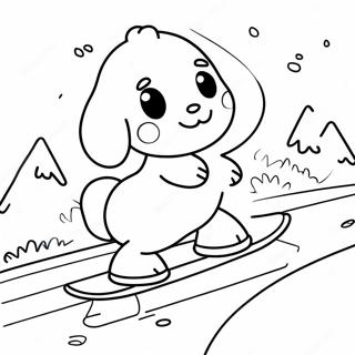 Pahina Ng Kulay Ng Cinnamoroll Na Nagsasledding 116827 52278