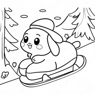 Pahina Ng Kulay Ng Cinnamoroll Na Nagsasledding 116827 52279