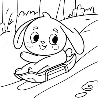 Pahina Ng Kulay Ng Cinnamoroll Na Nagsasledding 116827 52280