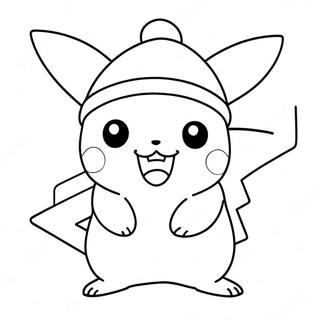 Pikachu Na Naka Santa Hat Pahina Ng Kulay 117056-52445