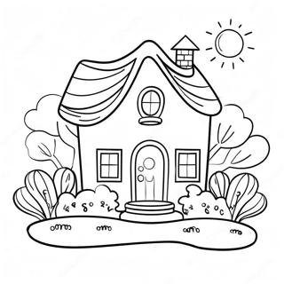 Pahina Ng Kulay Ng Cute Na Bahay Na May Hardin 117211 52565