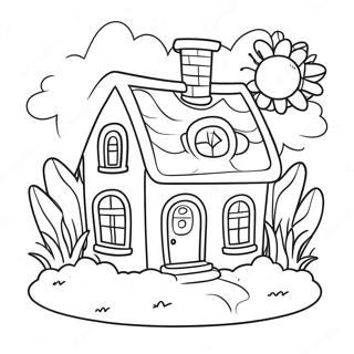 Pahina Ng Kulay Ng Cute Na Bahay Na May Hardin 117211 52566