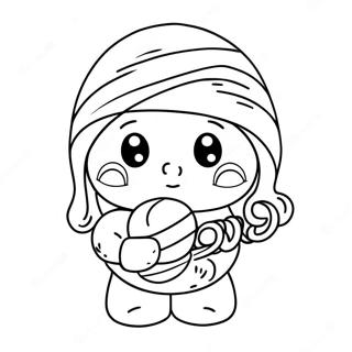 Cute Na Mummy Na May Candy Na Pahina Ng Kulay 117364-52677