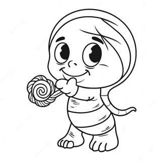 Cute Na Mummy Na May Candy Na Pahina Ng Kulay 117364-52678