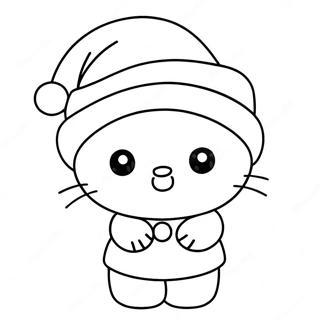 Pahina Ng Kulay Ng Cute Na Hello Kitty Na May Santa Hat 118217-53333