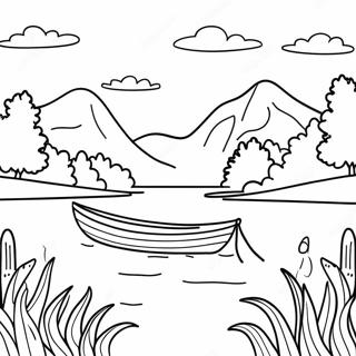 Tahimik Na Tanawin Ng Lake App Na Pahina Ng Kulay 118678-53805