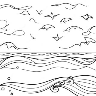 Pahina Ng Kulay Ng Mga Tahimik Na Alon Sa Baybayin 118757 53875