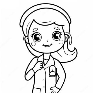 Cute Na Nars Na May Stethoscope Pahina Ng Kulay 118961-54025