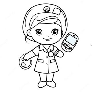 Cute Na Nars Na May Stethoscope Pahina Ng Kulay 118961-54026