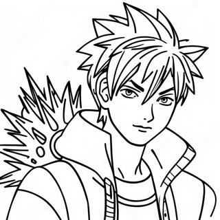 Pahina Ng Kulay Ng Cool Na Anime Boy Na May Spiky Na Buhok 119037-54085