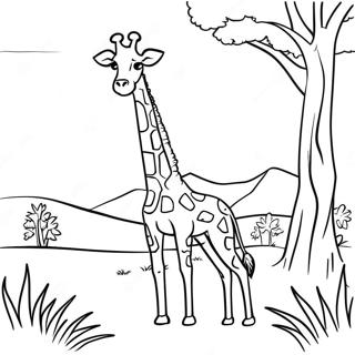 Mahalagang Giraffe Sa Savanna Na Pahina 119526-54468