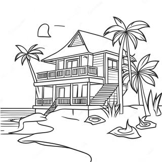 Pahina Ng Kulay Ng Tropical Beach House 119631-54556