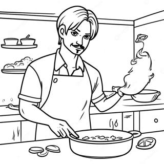 Sanji Naghahanda Ng Masasarap Na Ulam Pahina Ng Kulay 119809-54691