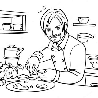 Sanji Naghahanda Ng Masasarap Na Ulam Pahina Ng Kulay 119809-54692