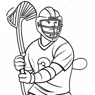 Manlalaro Ng Lacrosse Sa Aksyon Na Pahina Ng Kulay Mga Pahina Ng Kulay