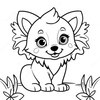 Kaakit Akit Na Sanggol Na Wolf Na May Mga Pakpak Ng Paru Paro Na Pahina Ng Kulay 120941-55584