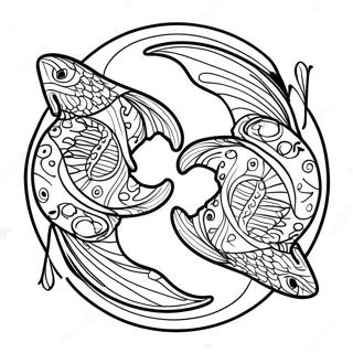 Pisces Zodiac Sign Na Pahina Ng Kulay 121217-55976