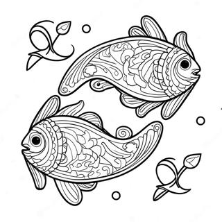 Eleganteng Konstelasyon Ng Pisces Na Pahina Ng Kulay 121219-55981