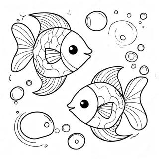 Masayang Pisces Na May Mga Bula Na Pahina Ng Kulay 121220-55987