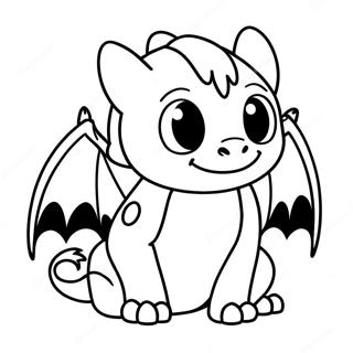 Cute Na Night Fury Na Nakasalampas Na Pahina Ng Kulay 121324-56045