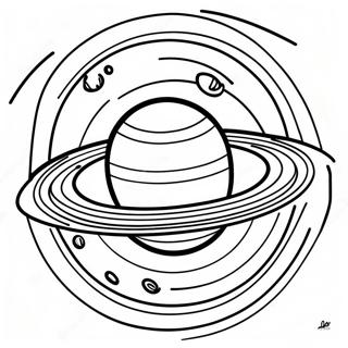 Makulay Na Saturn Na May Mga Ring Na Pahina Ng Kulay 121374-56077