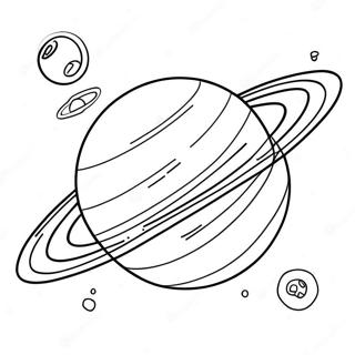 Makulay Na Saturn Na May Mga Ring Na Pahina Ng Kulay 121374-56078