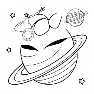 Saturn Na Napapalibutan Ng Mga Bituin Na Pahina Ng Kulay 121375-56084