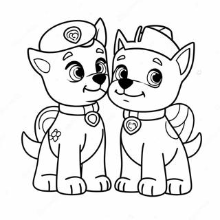 Cute Na Pahina Ng Kulay Ng Mga Tuta Ng Paw Patrol Na Nagmahal 122041-56602